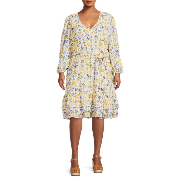 A Love Story Finley Long Sleeve Ruffle Trim Dress size 3x - Picture 1 of 12